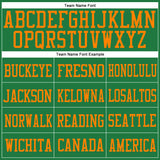 Custom Grass Green Bay Orange Mesh Authentic Football Jersey