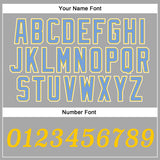 Custom Gray Gold-Light Blue Authentic Baseball Jersey