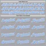 Custom Gray Light Blue-White Authentic Baseball Jersey