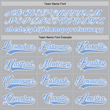 Custom Gray Light Blue-White Hockey Jersey