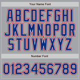 Custom Gray Royal Pinstripe Royal-Red Authentic Baseball Jersey