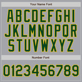 Custom Gray Green Pinstripe Green-Gold Authentic Baseball Jersey