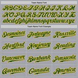 Custom Gray Green Pinstripe Green-Gold Authentic Baseball Jersey