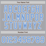Custom Gray White Pinstripe Light Blue-White Authentic Baseball Jersey