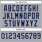 Custom Gray Navy-White Authentic Sleeveless Baseball Jersey