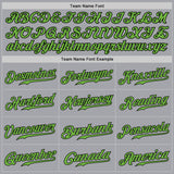Custom Gray Neon Green-Black Authentic Baseball Jersey