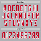 Custom Gray Red-White Hockey Jersey