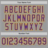 Custom Gray Purple-Gold Performance T-Shirt