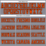Custom Gray Orange-Black Mesh Authentic Football Jersey