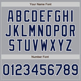 Custom Gray Navy Pinstripe Navy-White Authentic Baseball Jersey