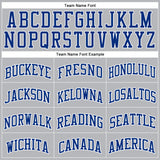 Custom Gray Royal Pinstripe Red-White Authentic Basketball Jersey