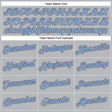 Custom Gray Light Blue-Steel Gray Performance T-Shirt