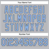 Custom Gray Light Blue-Steel Gray Performance T-Shirt