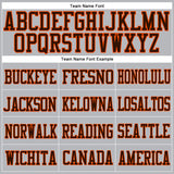 Custom Gray Brown-Orange Mesh Authentic Football Jersey