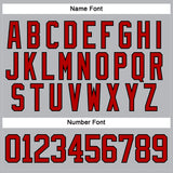 Custom Gray Red-Black Hockey Lace Neck Jersey