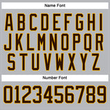 Custom Gray Brown-Gold Hockey Lace Neck Jersey