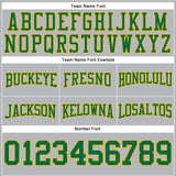 Custom Stitched Gray Kelly Green-Gold Football Pullover Sweatshirt Hoodie