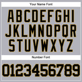 Custom Gray Black-Old Gold Authentic Baseball Jersey