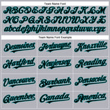 Custom Gray Black-Teal Authentic Baseball Jersey