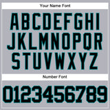 Custom Gray Black-Teal Authentic Baseball Jersey