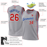 Custom Gray Red-Royal Authentic Throwback Basketball Jersey