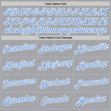 Custom Gray Light Blue-White Authentic Throwback Basketball Jersey