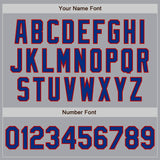 Custom Gray Royal-Red Authentic Baseball Jersey