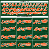 Custom Green White Pinstripe Orange-White Authentic Baseball Jersey