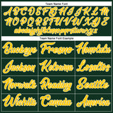 Custom Green Gold-White Authentic Baseball Jersey