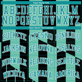 Custom Green Aqua-Black Round Neck Sublimation Basketball Suit Jersey