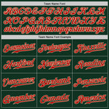 Custom Green Red-Cream Authentic Baseball Jersey