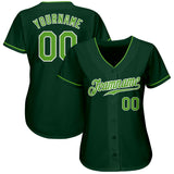 Custom Green Neon Green-White Authentic Baseball Jersey
