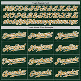 Custom Green White Pinstripe Old Gold-White Authentic Baseball Jersey