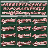 Custom Green White-Red Authentic Baseball Jersey