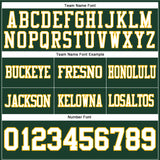 Custom Green White-Gold Authentic Football Jersey