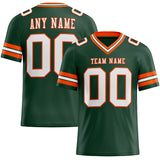 Custom Green White-Orange Mesh Authentic Football Jersey