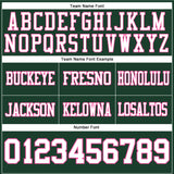 Custom Green White-Pink Authentic Football Jersey