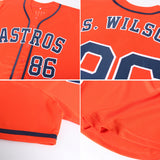 Custom Orange Navy-White Baseball Jersey