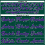 Custom Hunter Green White-Purple Authentic Throwback Basketball Jersey