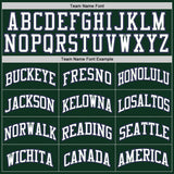 Custom Hunter Green White-Purple Authentic Throwback Basketball Jersey