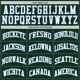 Custom Hunter Green White-Light Blue Authentic Throwback Basketball Jersey