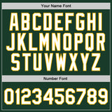 Custom Hunter Green White-Gold Authentic Throwback Basketball Jersey