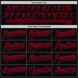 Custom Black Black-Red Bomber Full-Snap Varsity Letterman Jacket