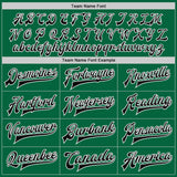 Custom Kelly Green Black-White Bomber Full-Snap Varsity Letterman Jacket
