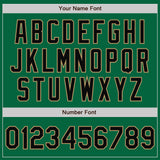 Custom Kelly Green Black-Old Gold Bomber Full-Snap Varsity Letterman Jacket