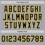Custom Gray Black-Gold Bomber Full-Snap Varsity Letterman Jacket