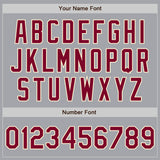 Custom Gray Maroon-Cream Bomber Full-Snap Varsity Letterman Jacket
