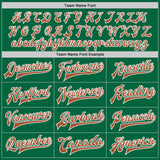 Custom Kelly Green Texas Orange-White Bomber Full-Snap Varsity Letterman Two Tone Jacket