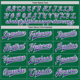 Custom Kelly Green Purple-White Bomber Full-Snap Varsity Letterman Jacket