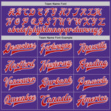 Custom Purple Red-White Bomber Full-Snap Varsity Letterman Jacket